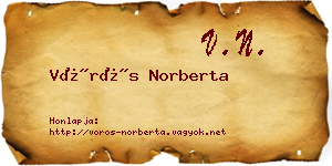 Vörös Norberta névjegykártya
